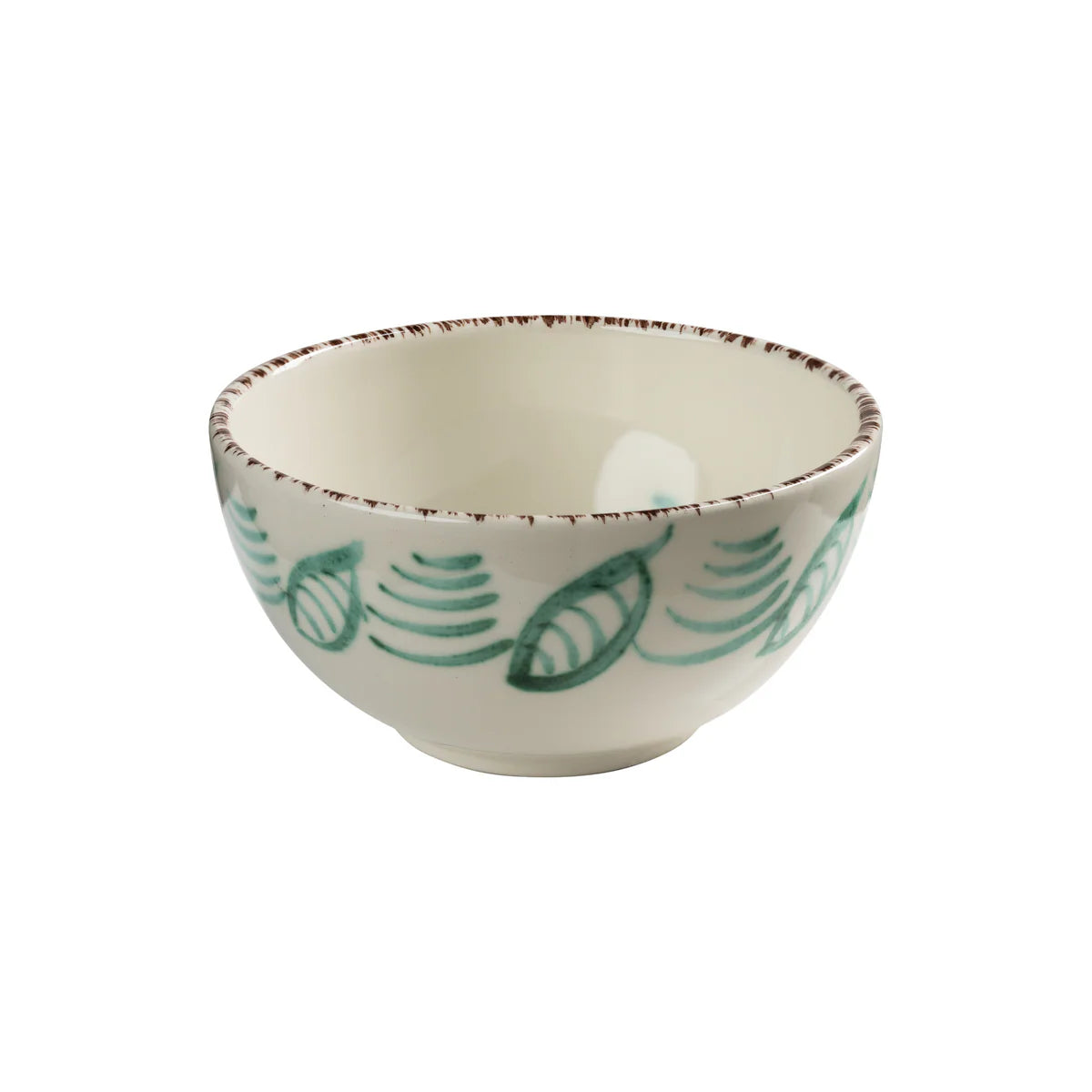Soup Bowl in White and Green (4 pattern options)