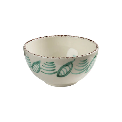 Soup Bowl in White and Green (4 pattern options)