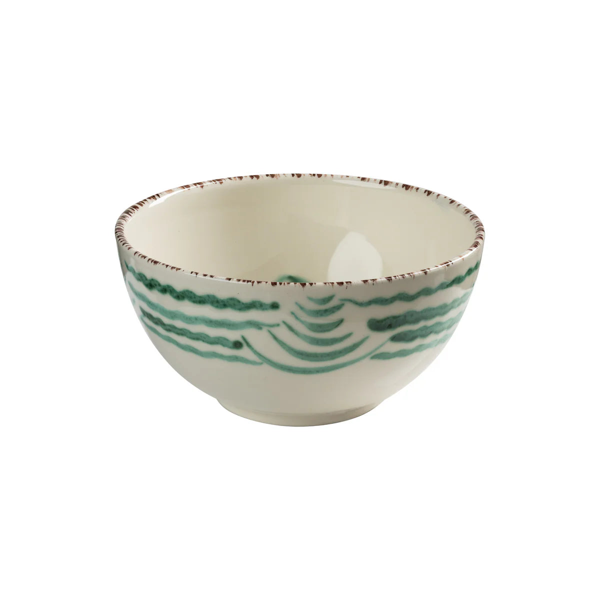 Soup Bowl in White and Green (4 pattern options)