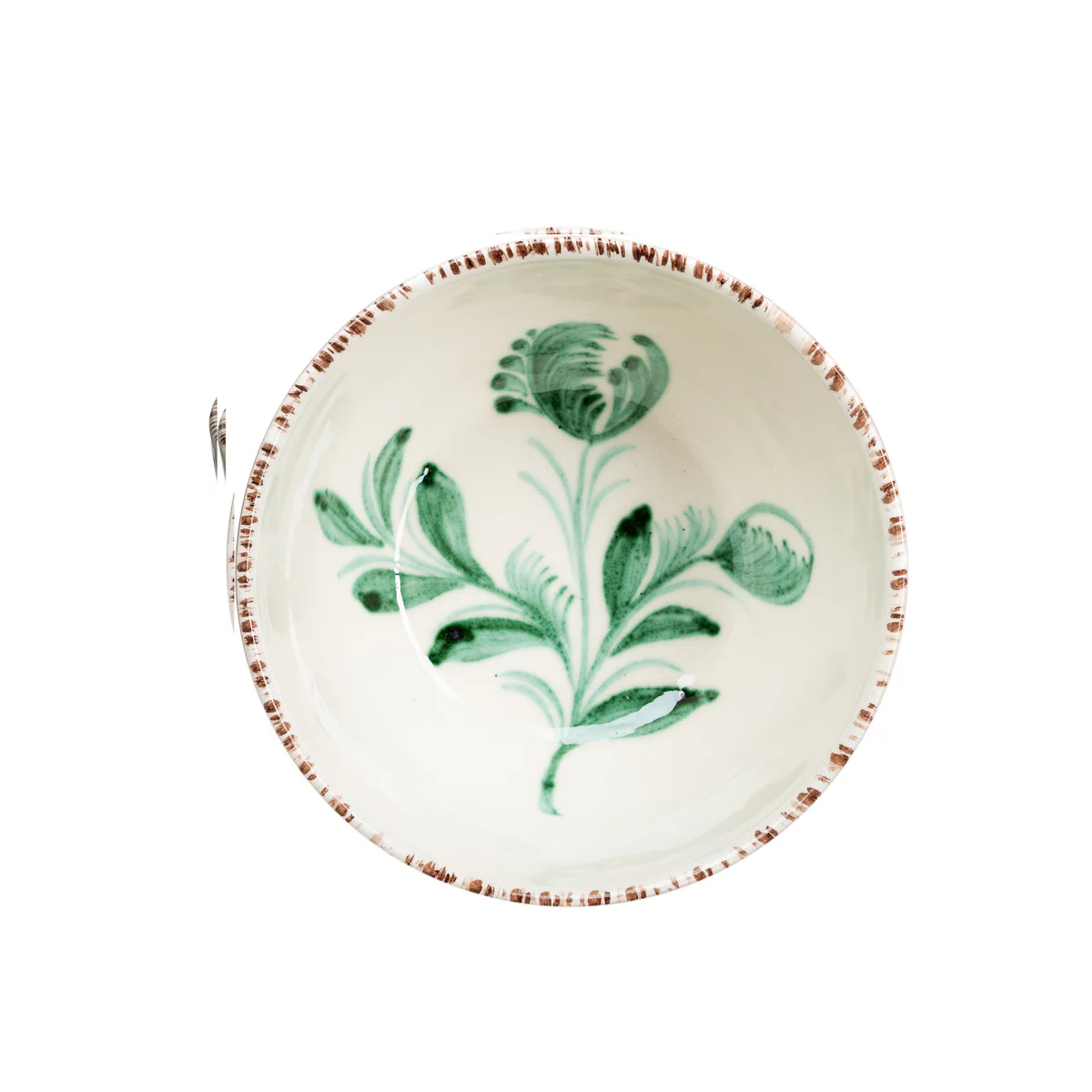Soup Bowl in White and Green (4 pattern options)