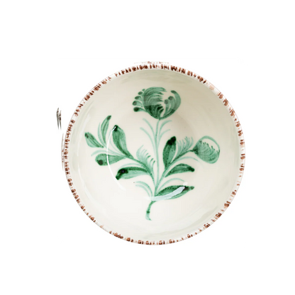 Soup Bowl in White and Green (4 pattern options)