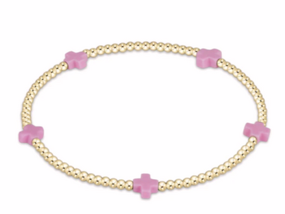 enewton Signature Color Cross SMALL Gold Pattern 2mm Bead Bracelet