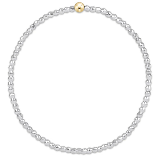 enewton EXTENDS Bright Silver Faceted Hematite 2mm Bead Bracelet