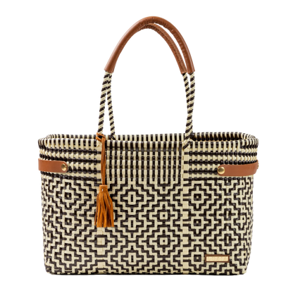 Open Basket Jumbo Cross Diamond Tote Bag