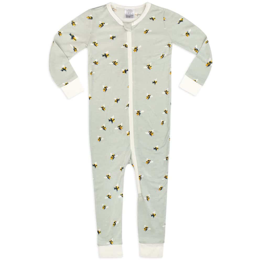 Bamboo Zipper Pajama in Bumblebee (3-6M), Milkbarn