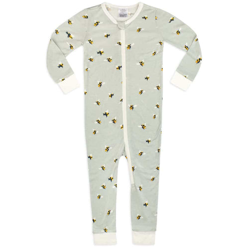 Bamboo Zipper Pajama in Bumblebee (6-9M), Milkbarn