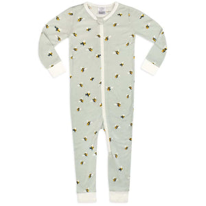 Bamboo Zipper Pajama in Bumblebee (6-9M), Milkbarn