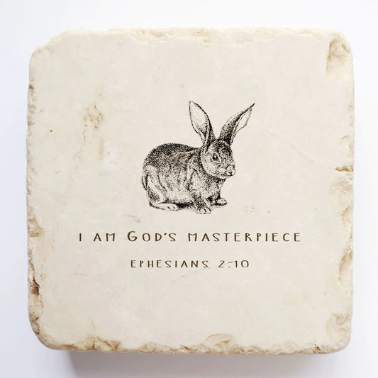 Ephesians 2:10 (Bunny) Scripture Stone, Twelve Stone Art