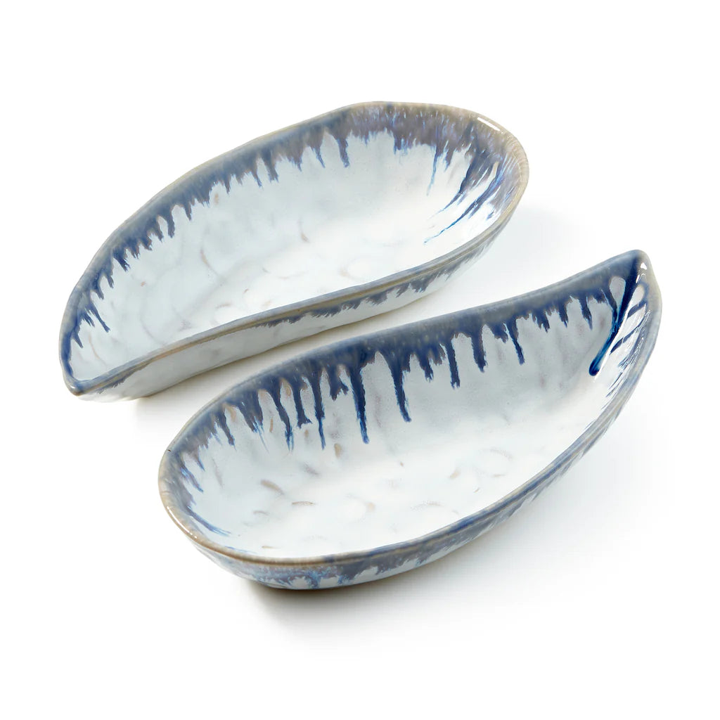 Simon Pearce Burlington Pool Mussel Shell Bowl Set in Gift Box, Small