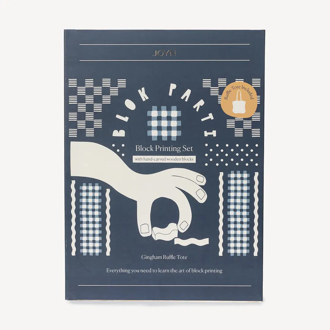 Gingham Ruffle Tote Block Printing Kit