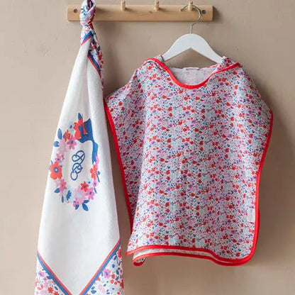 Muslin Poncho in Tiny Flowers | Atelier Babbi