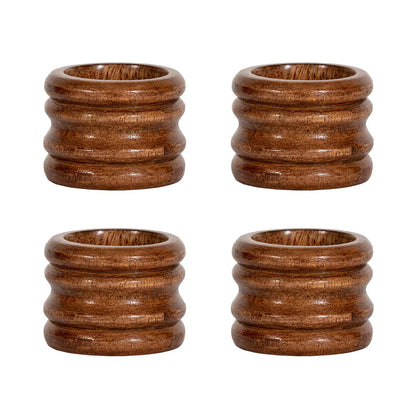 Juliska Bilbao Wood Napkin Rings, Set of 4