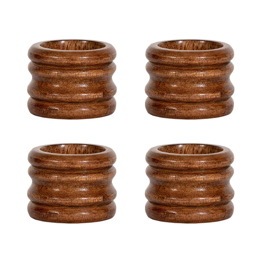 Juliska Bilbao Wood Napkin Rings, Set of 4