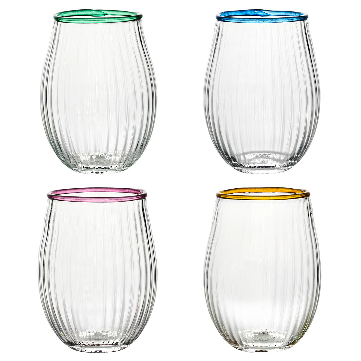 Juliska Nell Stemless Wine Glasses in Assort. Set of 4
