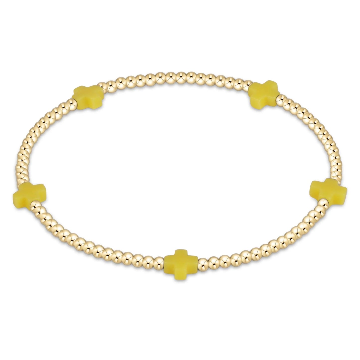 enewton Signature Color Cross SMALL Gold Pattern 2mm Bead Bracelet