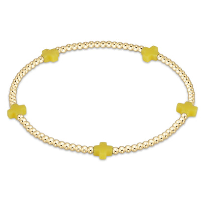 enewton Signature Color Cross SMALL Gold Pattern 2mm Bead Bracelet