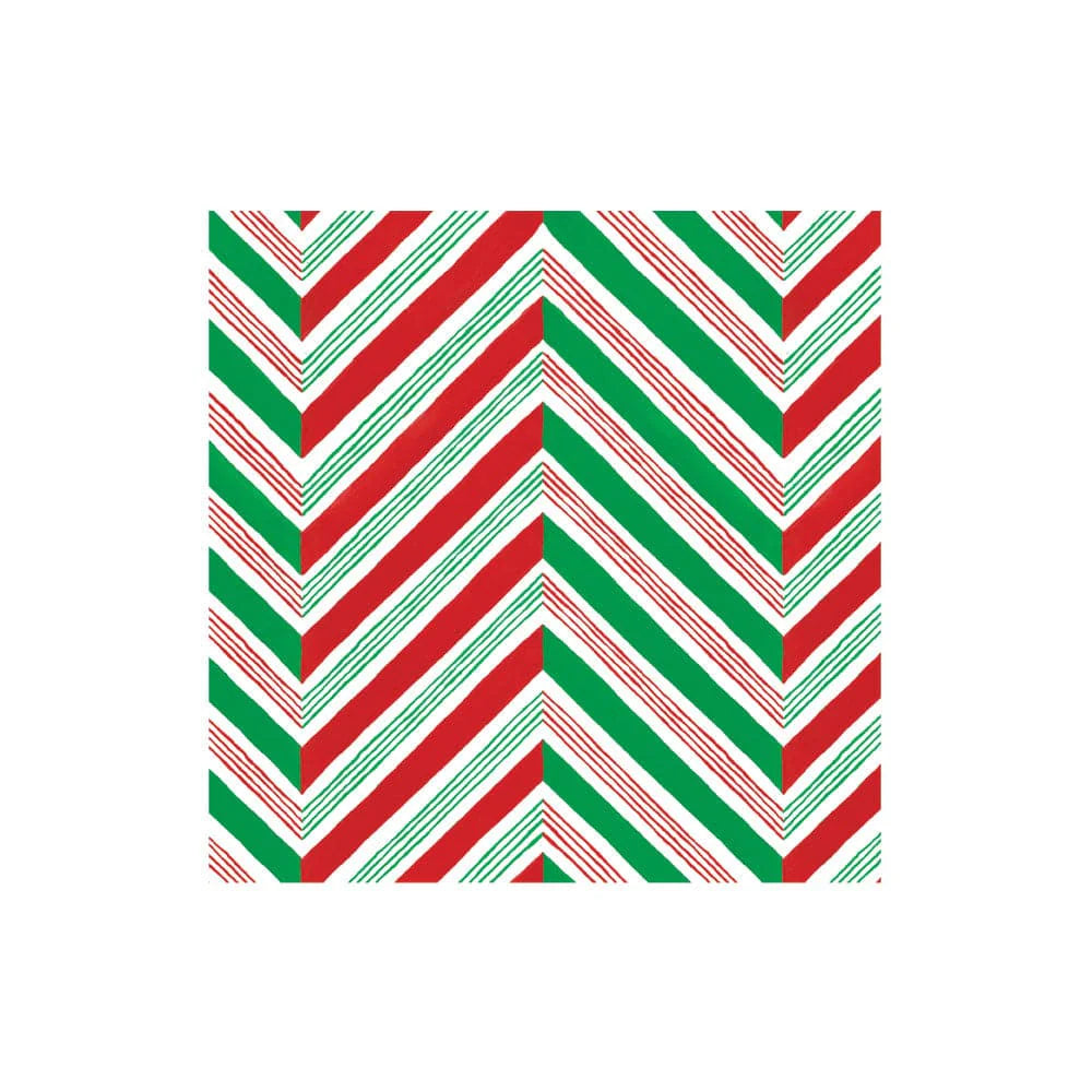 Candy Cane Stripes Paper Cocktail Napkins - 20 Per Package