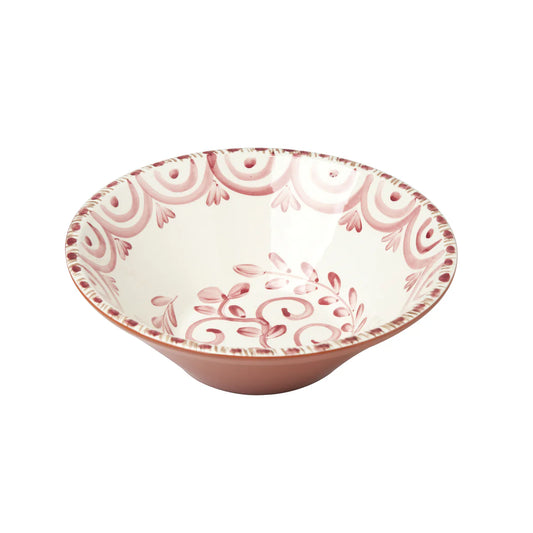 Abigails Casa Nuno Pink and White Medium Serving Bowl