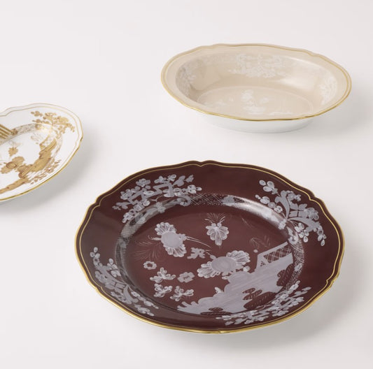 Oriente Italiano Castagna Round Platter, Ginori 1735