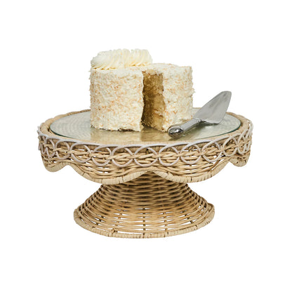 Juliska Provence Rattan Cake Stand in Whitewash