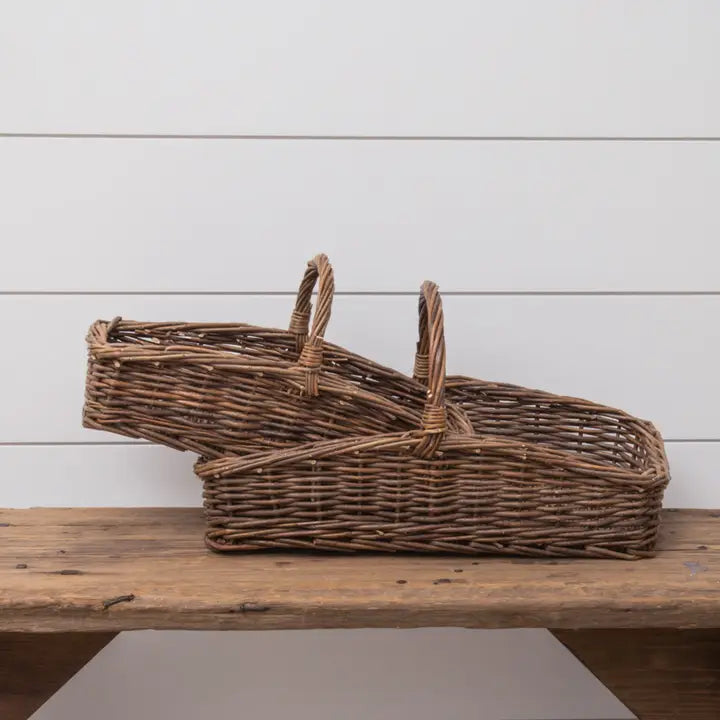 Rectangular Wicker Basket with Handle Large