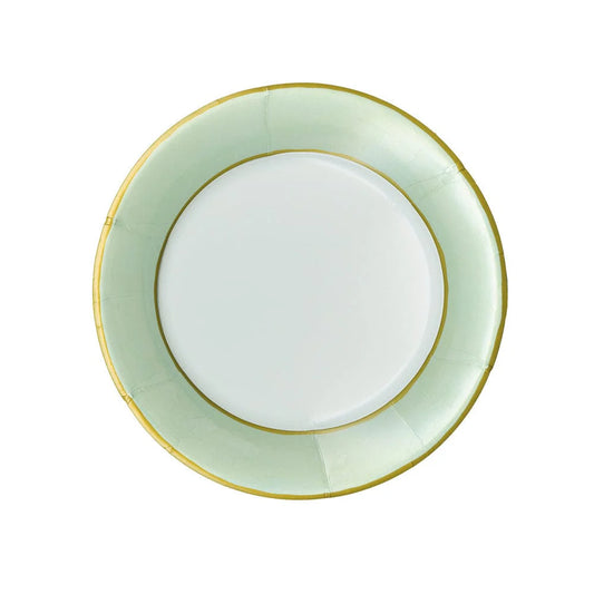 Watercolor Celadon Paper Dessert Plates