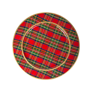 Set of 4 - Royal Tartan Enameled Charger