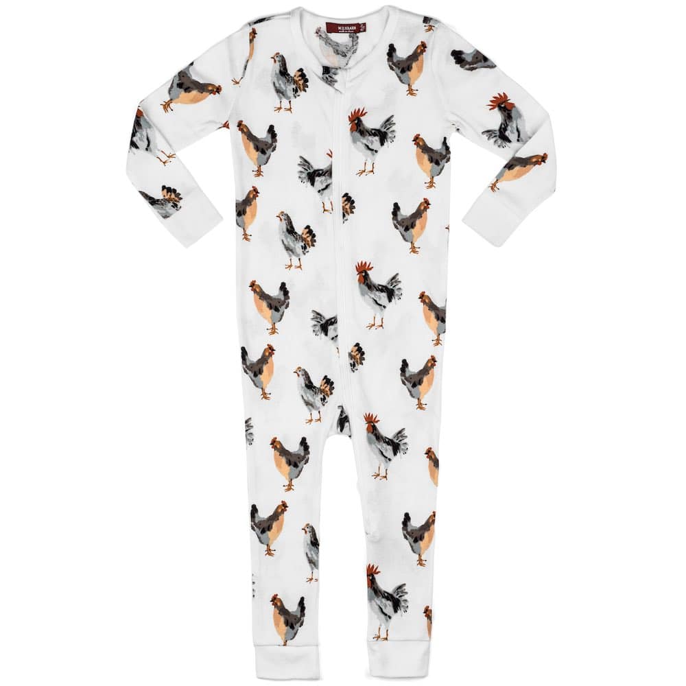 6-9M Chicken Organic Zipper Pajama Milkbarn