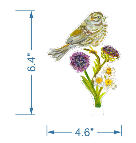 Chipping Sparrow Small Acrylic Flower