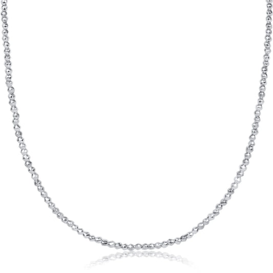 enewton 17" Choker Bright Silver Faceted Hematite 2mm Bead