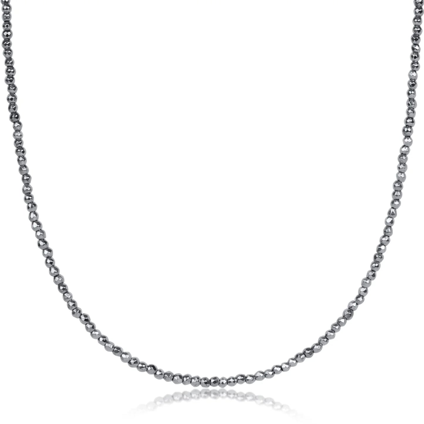 enewton 17" Choker Silver Faceted Hematite 2mm Bead