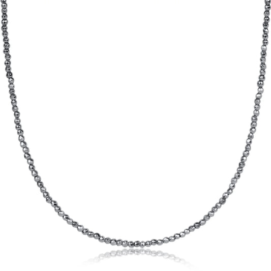 enewton 17" Choker Silver Faceted Hematite 2mm Bead