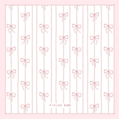 Double-Layer Muslin Blanket, Pink Ribbon | Atelier Babbi