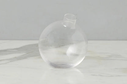 Glass Sphere Clear Bud Vase