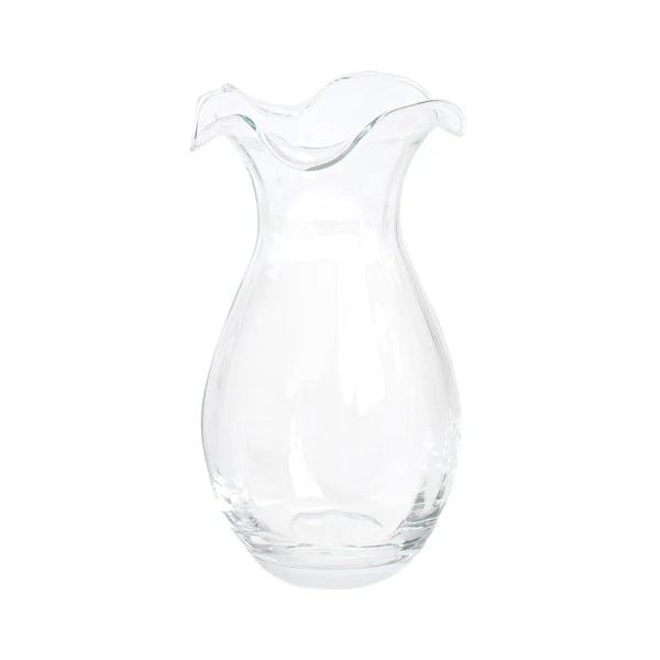 Vietri Vertical Small Clear Fluted Hibiscus Vase