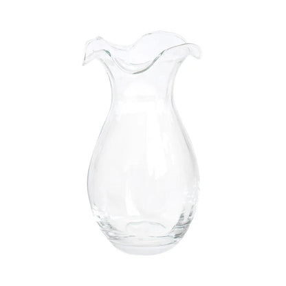 Vietri Vertical Small Clear Fluted Hibiscus Vase