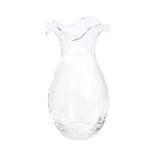 Vietri Vertical Small Clear Fluted Hibiscus Vase