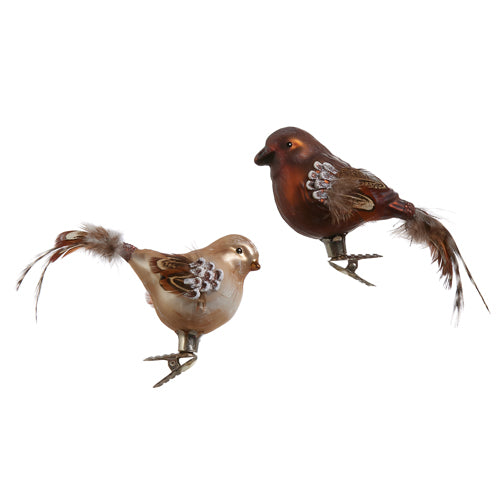 1 of 2 6" SPARROW BIRD CLIP-ON ORNAMENT