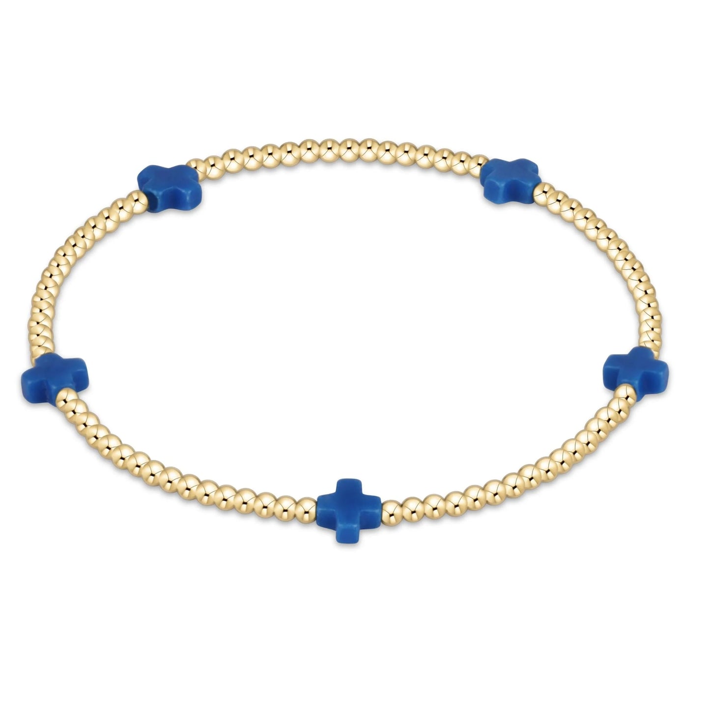enewton Signature Color Cross SMALL Gold Pattern 2mm Bead Bracelet