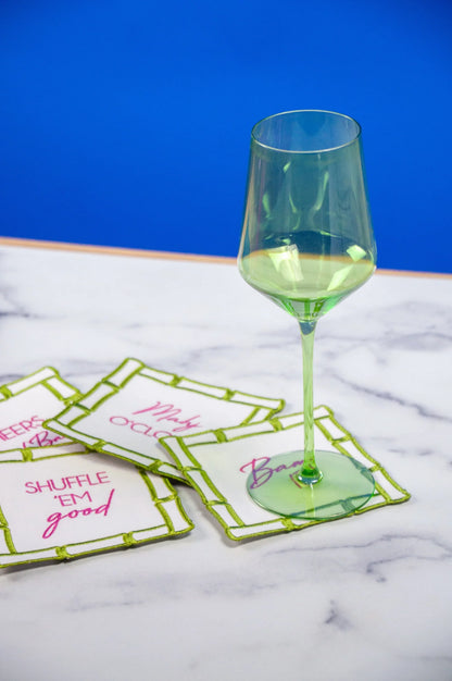 Bamboo Mahjong Cocktail Napkins, Set of 4