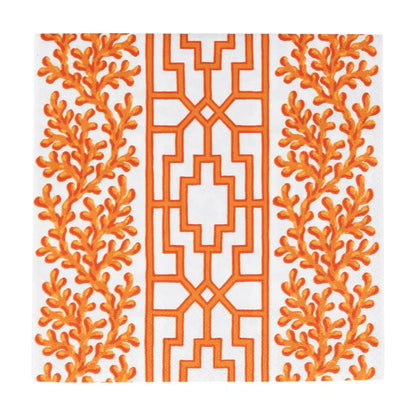 Coral Red Coral & Trellis Napkins in Coral