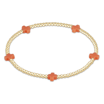 enewton Signature Color Cross SMALL Gold Pattern 2mm Bead Bracelet