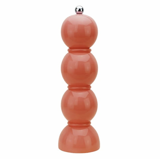 Coral Pink Bobbin Salt or Pepper Mill