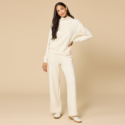 ALMOND DreamTech Cowl Neck with Pleat Pant