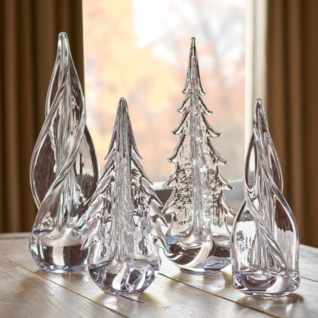 Simon Pearce Crackle Four-Sided Evergreen Tree, Gift Boxed