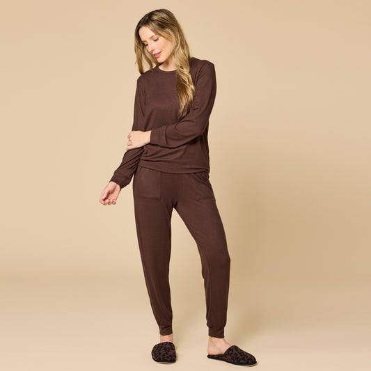 ESPRESSO Dream Jersey Crew Neck Lounge Set