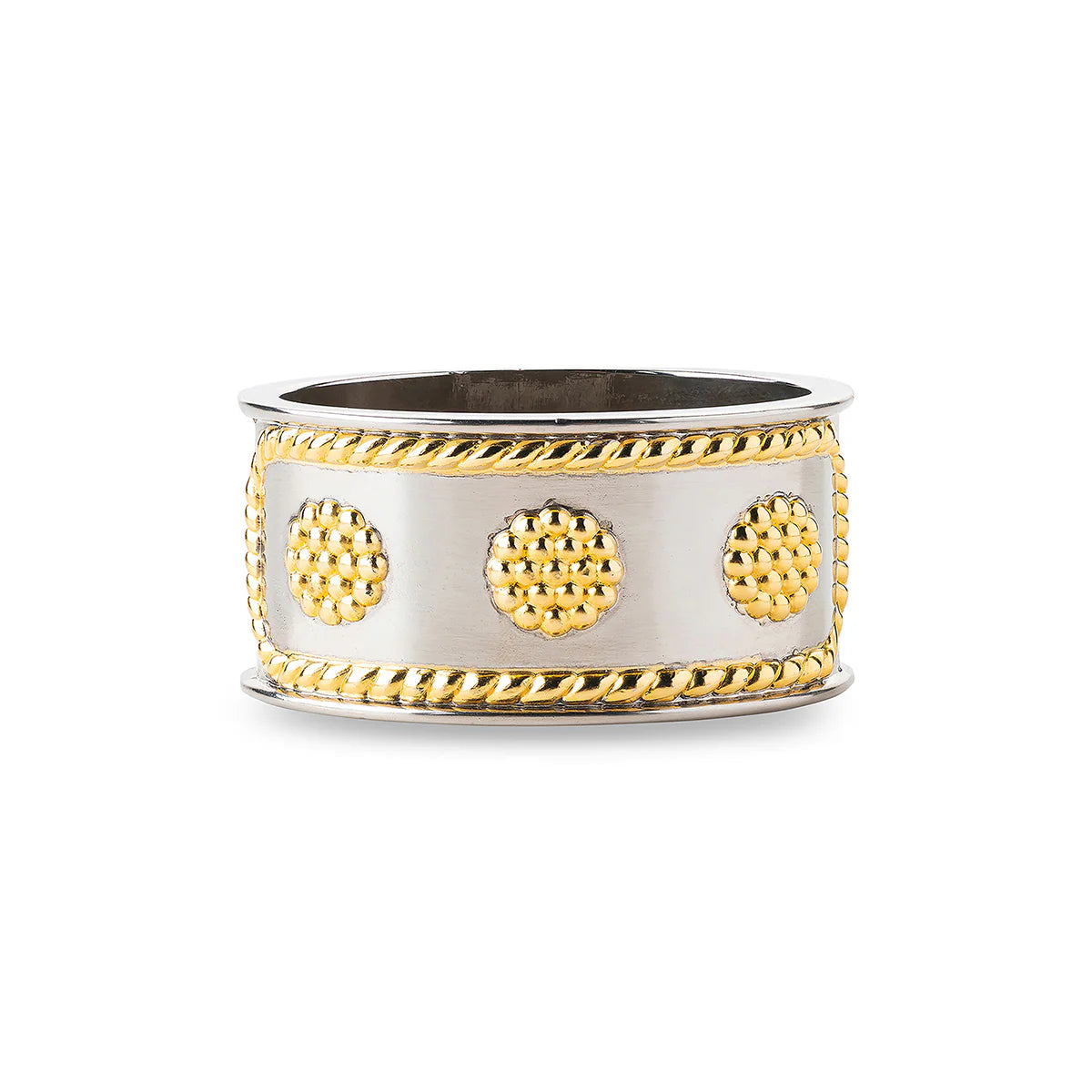 Berry & Thread Bright Satin & Gold Napkin Ring, Set of 4 - Juliska