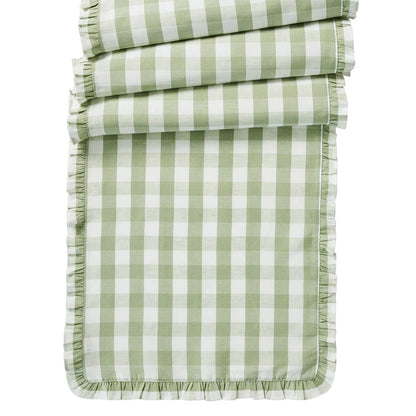 Juliska Gingham Ruffle 18" x 90" Table Runner