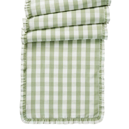 Juliska Gingham Ruffle 18" x 90" Table Runner