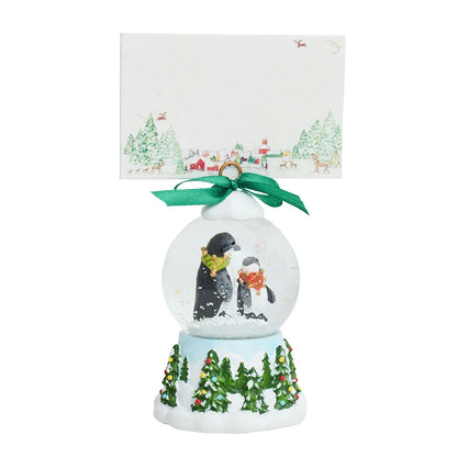 Juliska Berry & Thread North Pole Penguin Snow Globe Place Card Holder